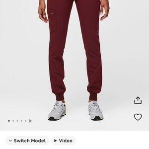Figs Burgundy Jogger Pants